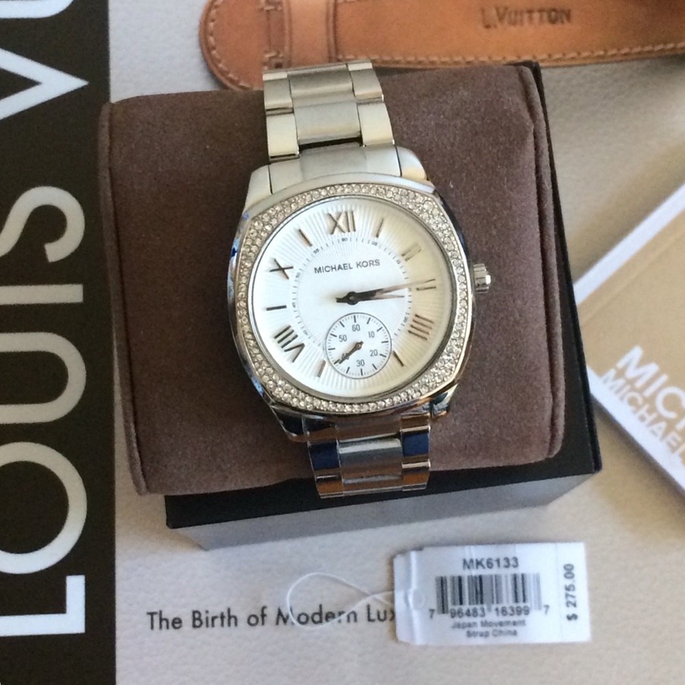 NWB! Michael Kors Crystal Stainless Steel Watch